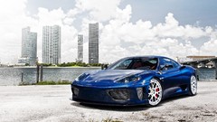 Water clouds cityscapes cars