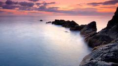 Water clouds coast shore