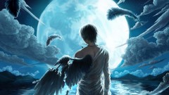 Water clouds fallen boy feathers Anime Jewelry wet clothes 