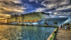 Water clouds Holidays ships oasis skies HDR Photography ocean 