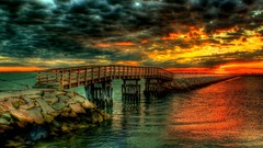 Water clouds Landscapes Bridges