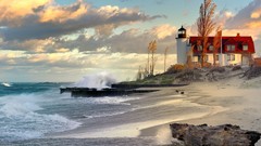 Water clouds Landscapes waves