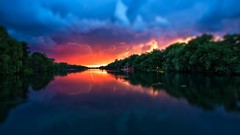 Water clouds Lightning skyscapes