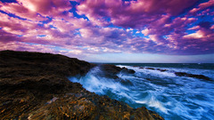 Water clouds nature rocks