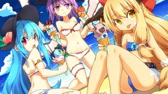 Water clouds sky ocean orange food Anime ice cream horns red 