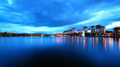 Water clouds sky port cities skies