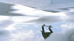 Water clouds Sports Men concrete reflections skating cityscapes