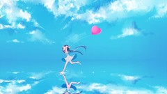 Water clouds summer sky dress anime girls hatsune miku vocaloid