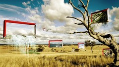 Water clouds Trees Birds