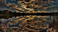 Water clouds Trees HDR