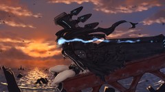 Water clouds weapons Shorts long hair anime girls boots blue 