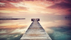 Water clouds Wood piers