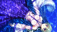 Water club blush long hair blue eyes kochiya sanae green hair 