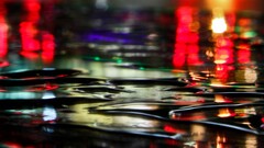 water colorful lights reflection