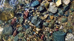 Water crystals pebbles rivers