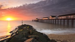 Water dawn England piers