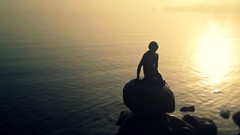 Water Denmark silhouettes sculptures Little Mermaid