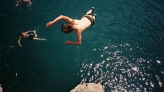 Water diving swimming falling jumping