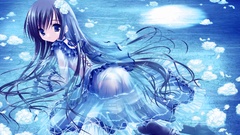 Water dress blue eyes