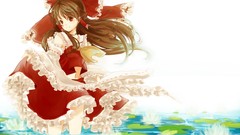 Water dress Water Lilies red eyes long hair anime girls 
