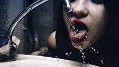 Water drinks brunettes piercings