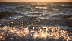 Water drops close-up waves splashes rivers