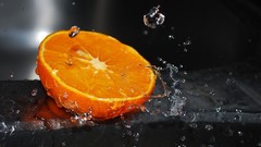 Water drops oranges fruits color splash water splash