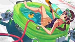 Water Ducks Anime pistols school anime girls brown eyes 