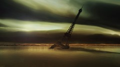 Water Eiffel Tower Paris France science fiction
