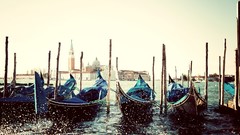 Water Europe Italy venice gondola splashes canoes
