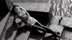 Water eyes woman legs brunettes Russians