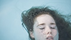 Water eyes woman lips brunettes swimming pools