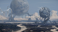 Water fantasy clouds Birds