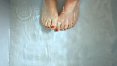 Water feet woman