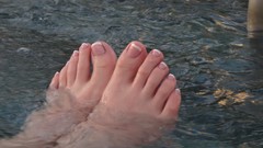 Water feet woman wet toes
