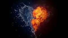Water fire abstract Hearts Photo manipulation
