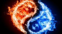 Water fire abstract yin-yang artwork