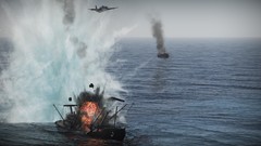 Water fire Aircraft War smoke game explosions ships military 
