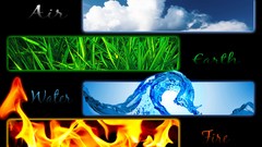 Water fire clouds Plants air