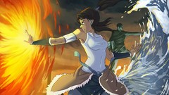 Water fire elements artwork cartoonish Avatar: The Legend of 