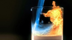 Water fire glass flame abstract