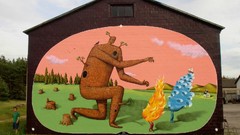 Water fire paintings street art