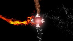 Water fire wind black background Earth elements Avatar: The 
