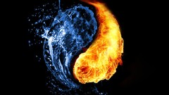 Water fire Zen versus digital art