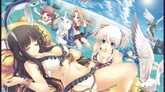 Water fish Anime anime girls cleavage bikini Mabinogi Morrighan 