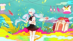 Water fish Anime anime girls hatsune miku vocaloid seifuku 