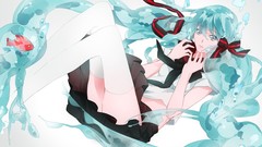 Water fish anime girls school uniforms hatsune miku vocaloid 