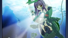 Water fish Anime underwater wish angels long hair brown eyes 