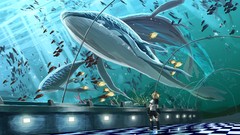 Water fish aquarium Whales blondes short hair vocaloid kagamine 