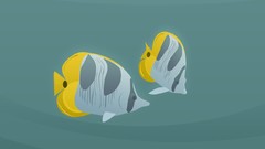 Water fish underwater Butterfly fish vectors